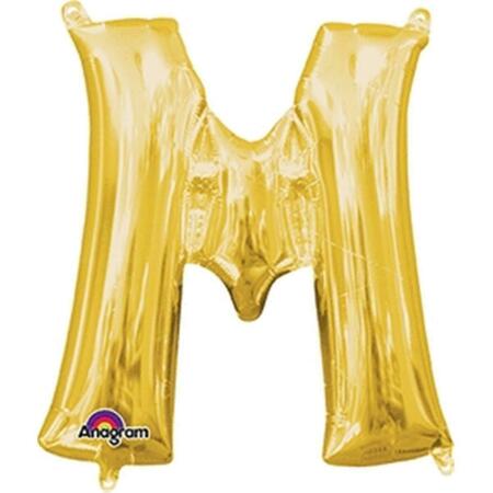 ANAGRAM 16 in. Letter M Gold Supershape Foil Balloon 78484